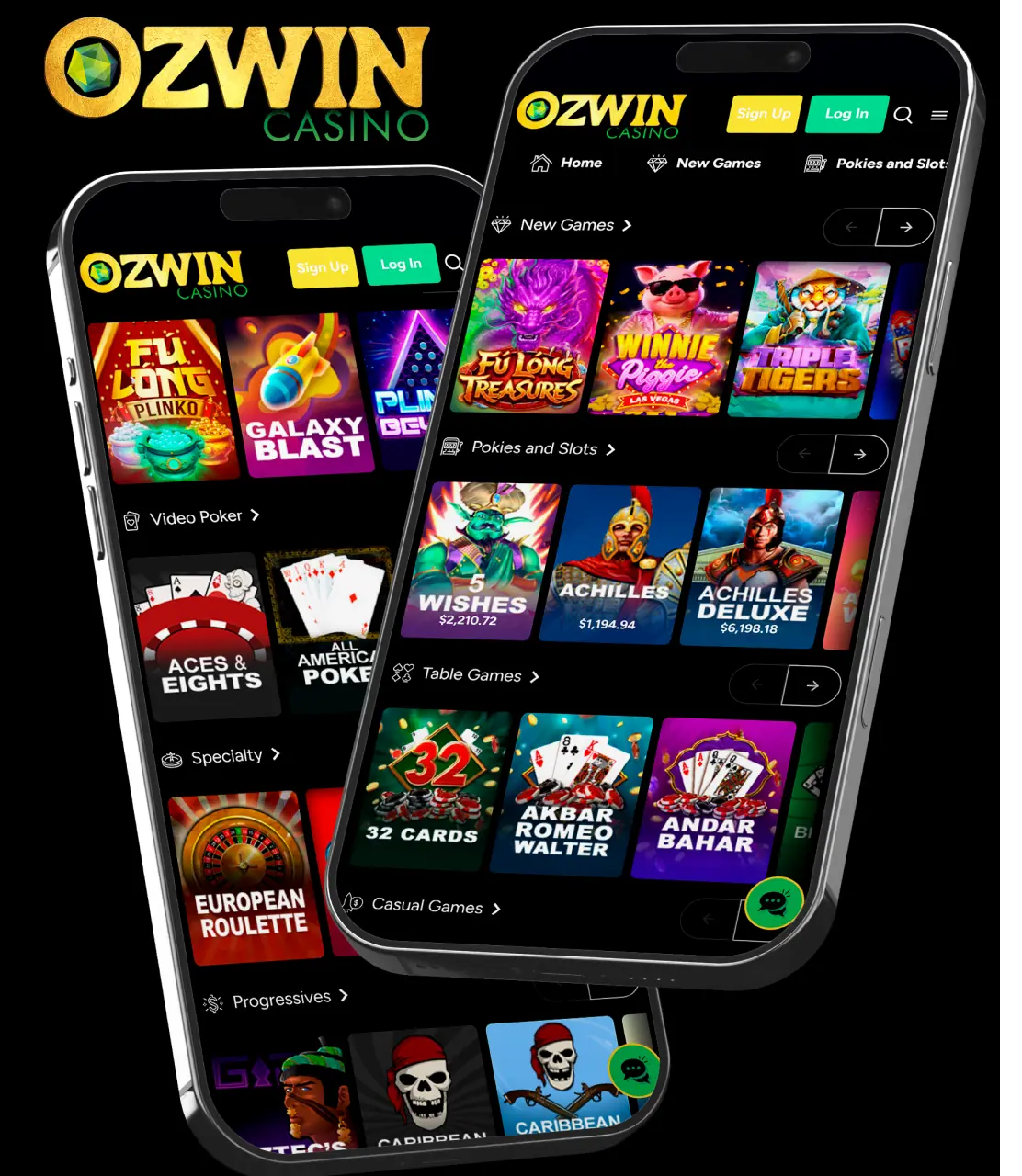 Ozwin Casino on mobile devices